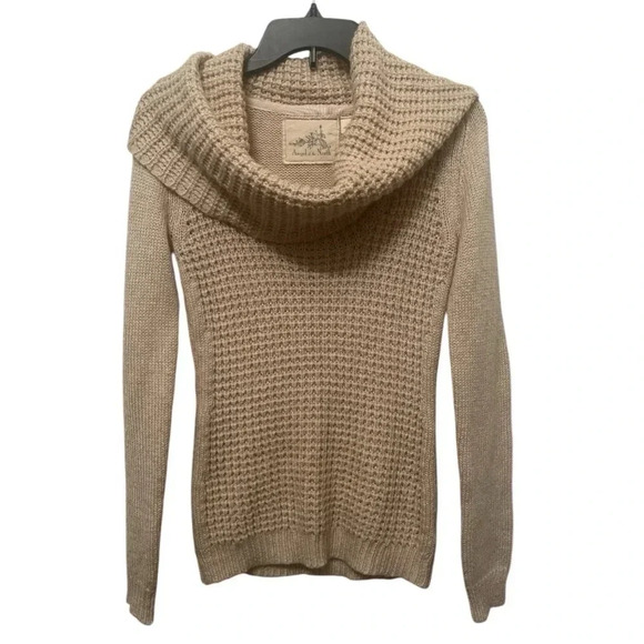 Anthropologie Angel of the North Cream Beige Cowl Neck Sweater Size Small - Picture 1 of 8